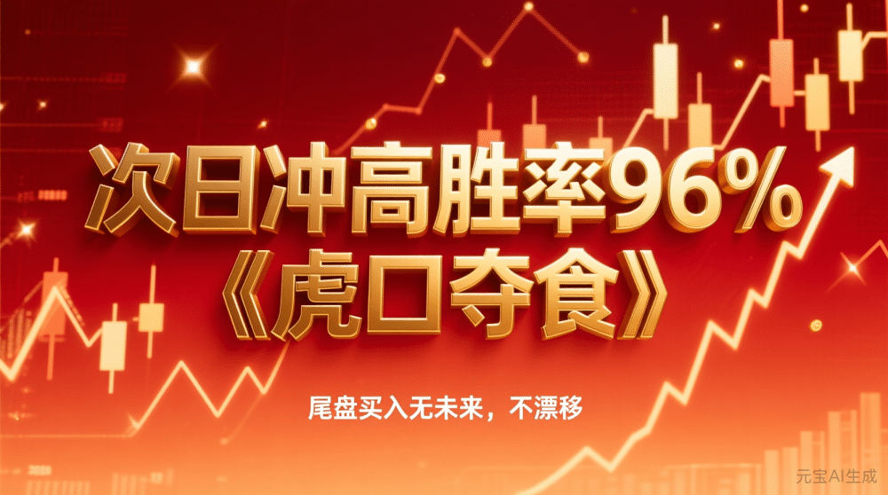 次日冲高胜率96%《虎口夺食》尾盘买入无未来，不漂移，不加密 电脑手机均可使用